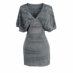 Custo Barcelona Draped Tunic Top (grey tie dye pattern)